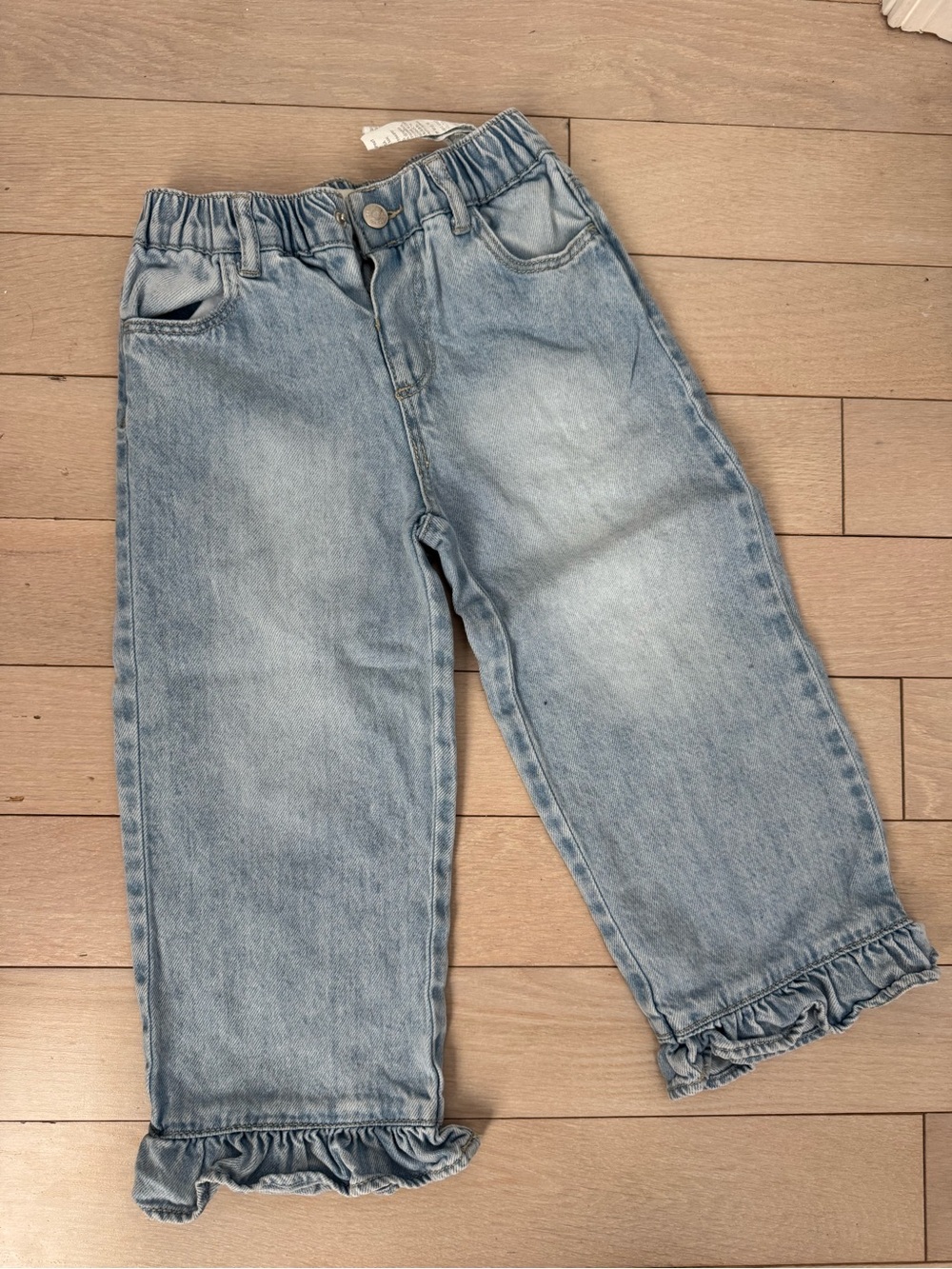 Zara Light Blue Ruffle-Hem Girls' Denim Jeans